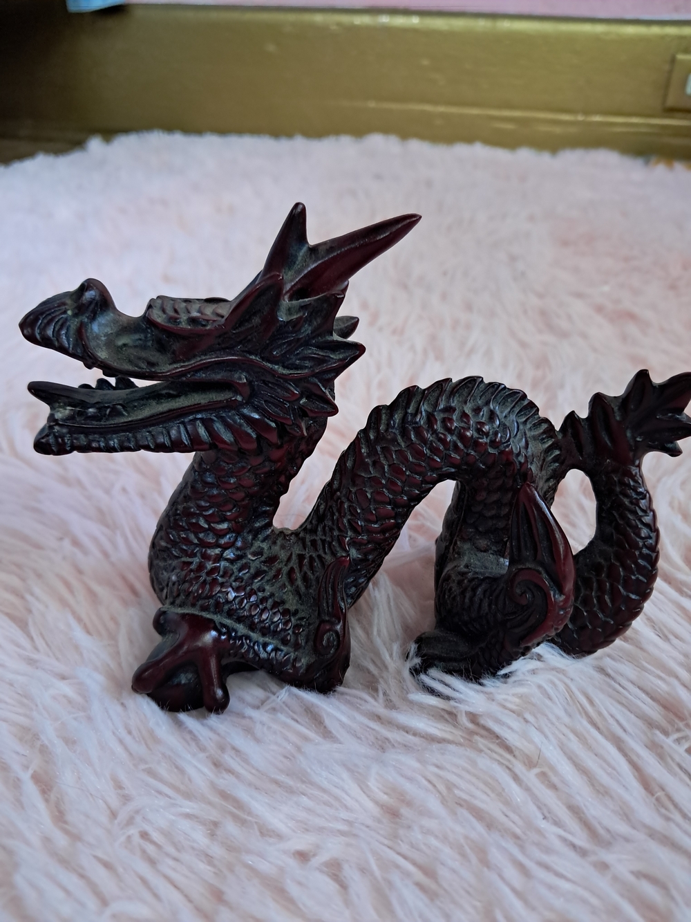 Handcrafted Red Chinese Dragon Figurine Decorative Accent- Nowt!